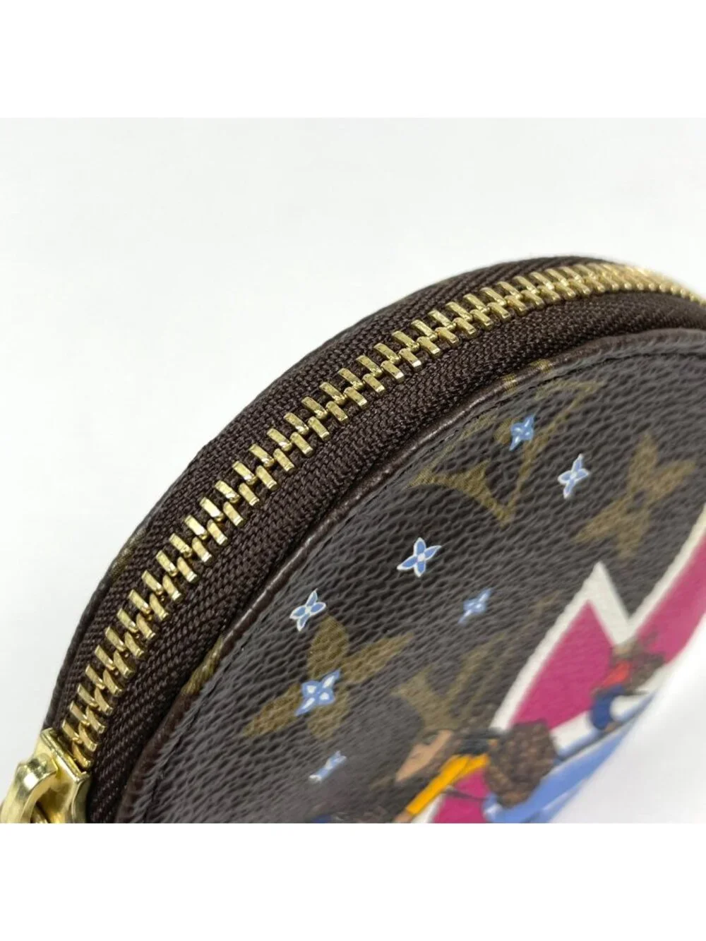 Louis Vuitton Porte Monet Long Coin Case Monogram Brown Fuchsia